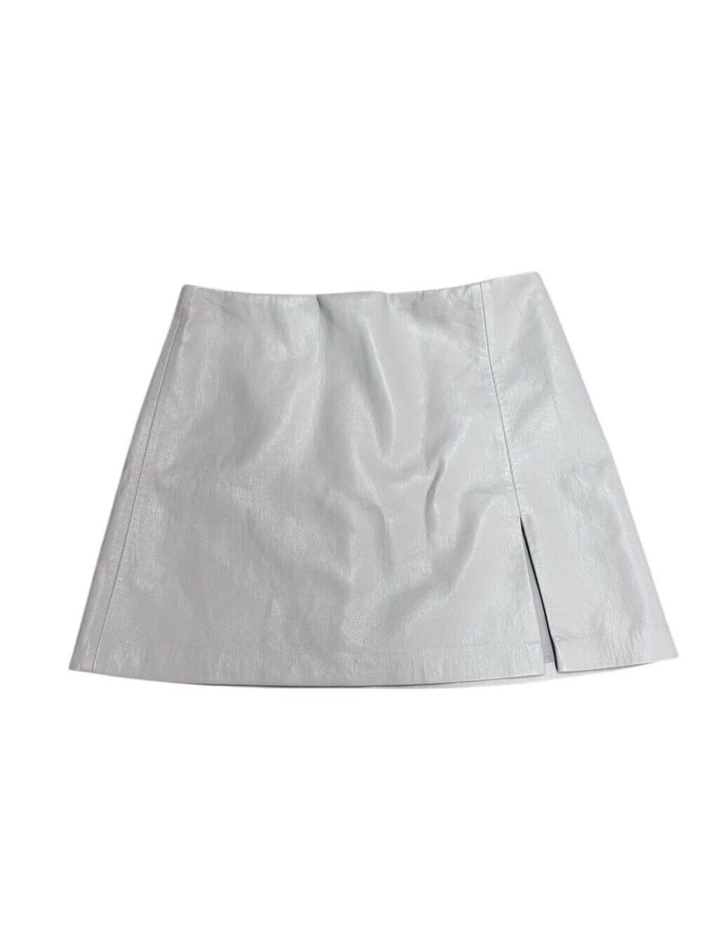 EUC Sunday Best Women's Cream Vegan LeatherMini Skirt Size 10